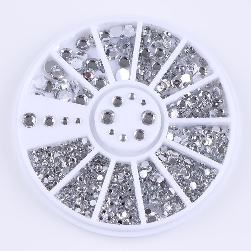 Boite de Strass à coller, Diamant Argenté (contient 4 tailles de 1,2mm à 4mm) - La Boutique Origi'Nails™️