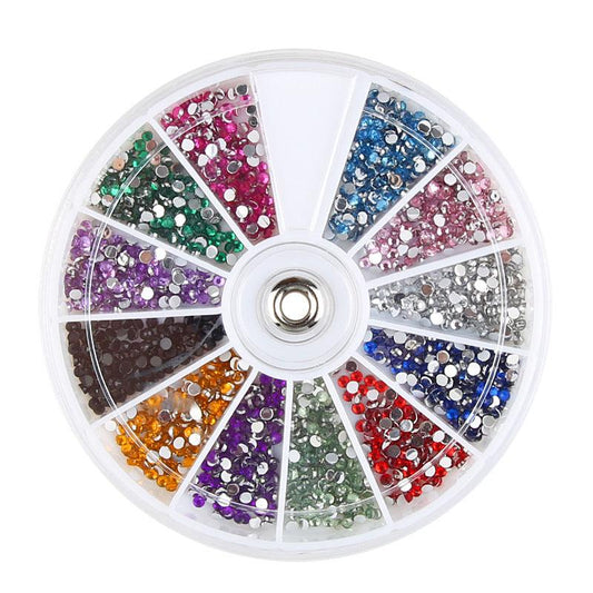 Boite de Strass palette de 12 couleurs - La Boutique Origi'Nails™️