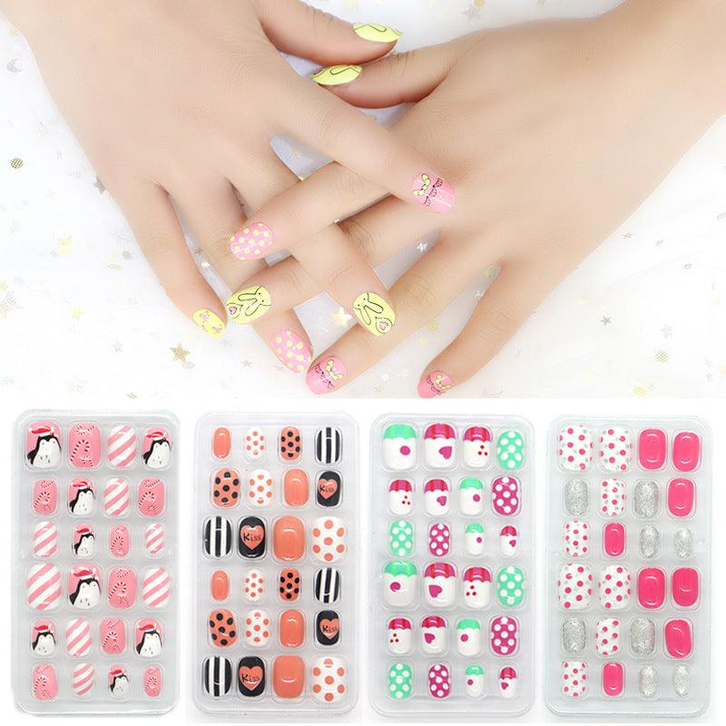 Press On Nails pour enfant, 24 pièces, disponible en 16 coloris - La Boutique Origi'Nails™️