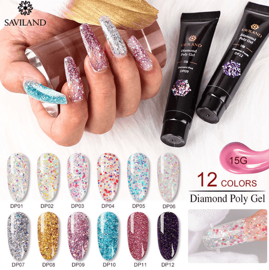 Tube Diamond Polygel 15g, 12 coloris disponibles - La Boutique Origi'Nails™️