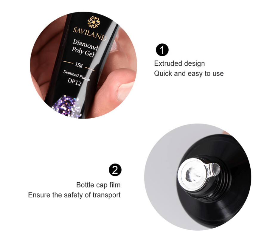 Tube Diamond Polygel 15g, 12 coloris disponibles - La Boutique Origi'Nails™️