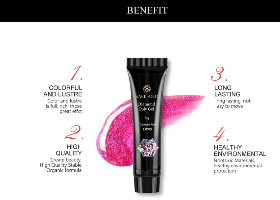 Tube Diamond Polygel 15g, 12 coloris disponibles - La Boutique Origi'Nails™️