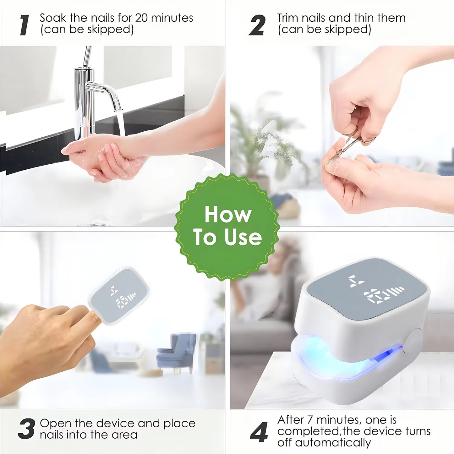 Appareil Anti-Mycose Ongles - Traitement Photothérapeutique par LED & Infrarouge